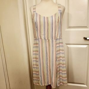 Pastel striped rainbow colored sundress. XL